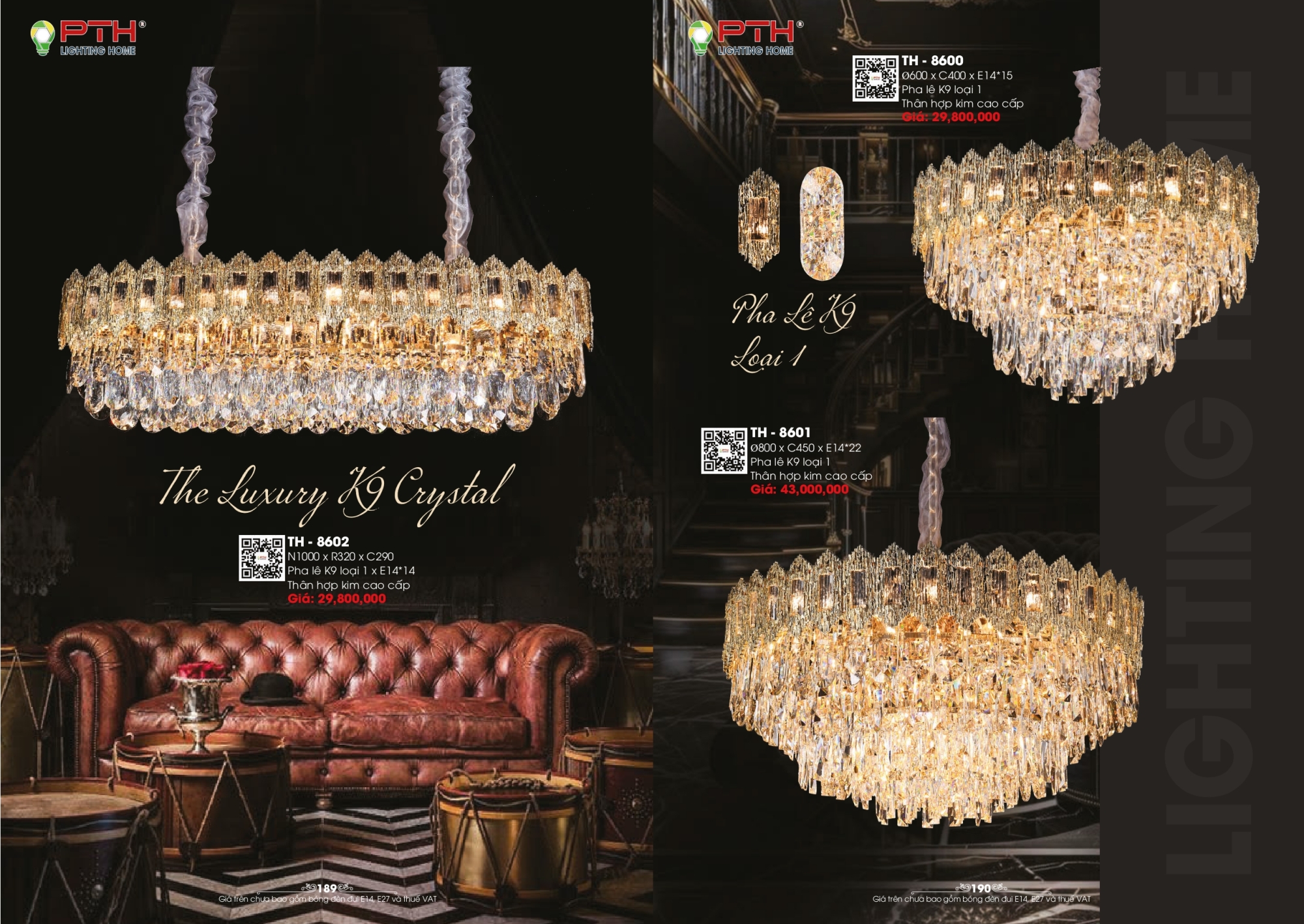 Bảng giá đèn trang trí PTH Lighting Home 2026